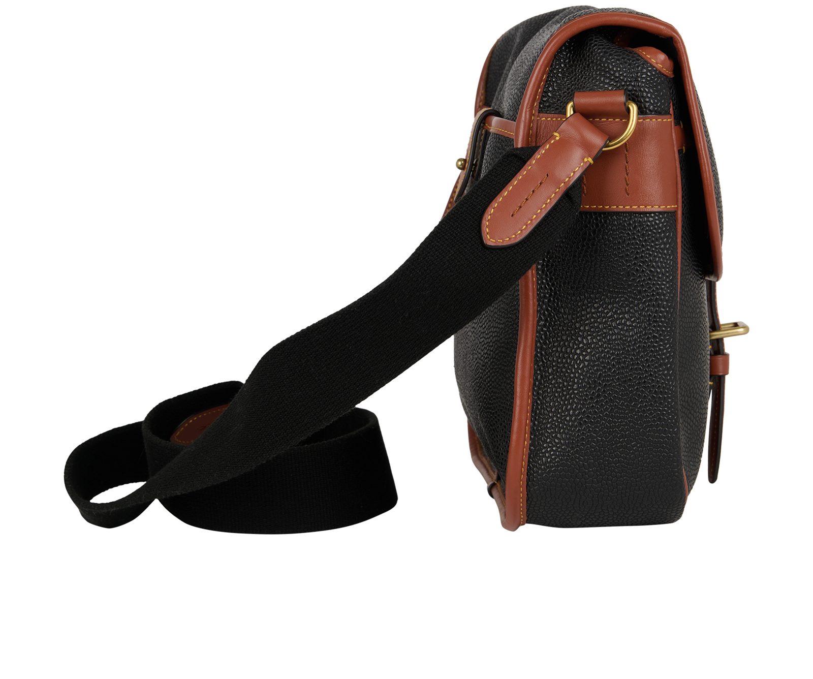 Heritage Messenger, &pound;150, Handbags, Black, Leather, Side view